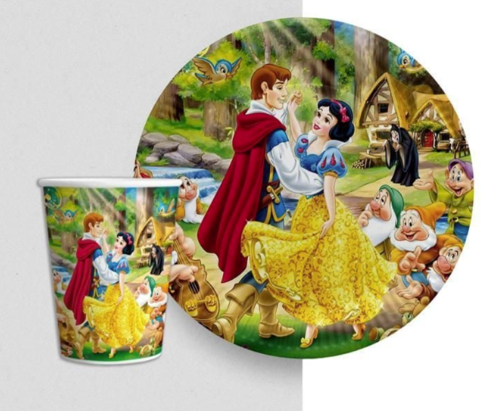 Pamuk Prenses Karton Tabak Bardak (8 adet)